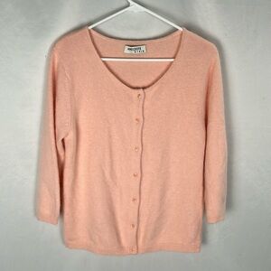 Anecdote Blush Pink Angora Wool Blend Cardigan Sweater -Size Youth XL